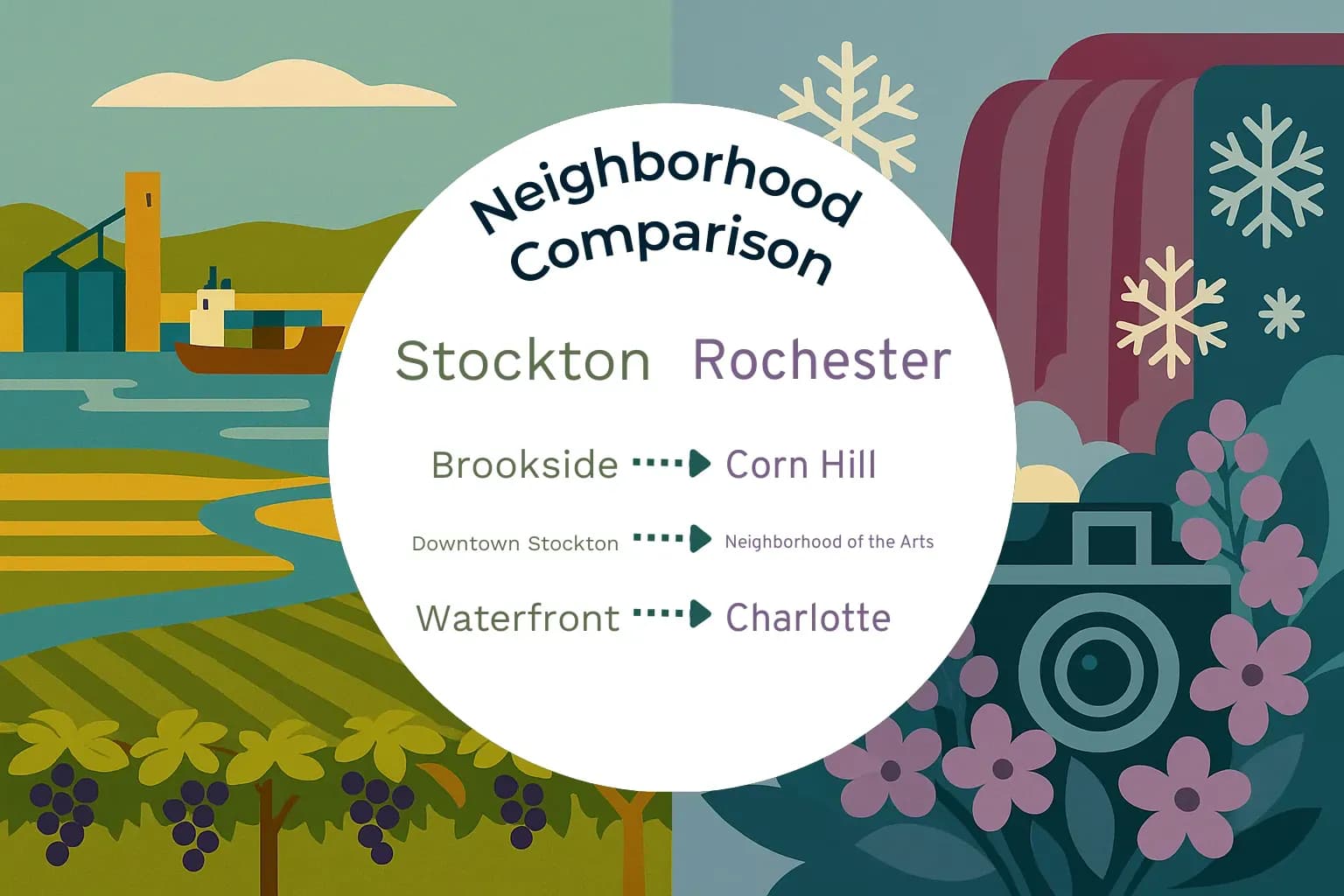 Stockton vs Rochester Neighborhood Comparison