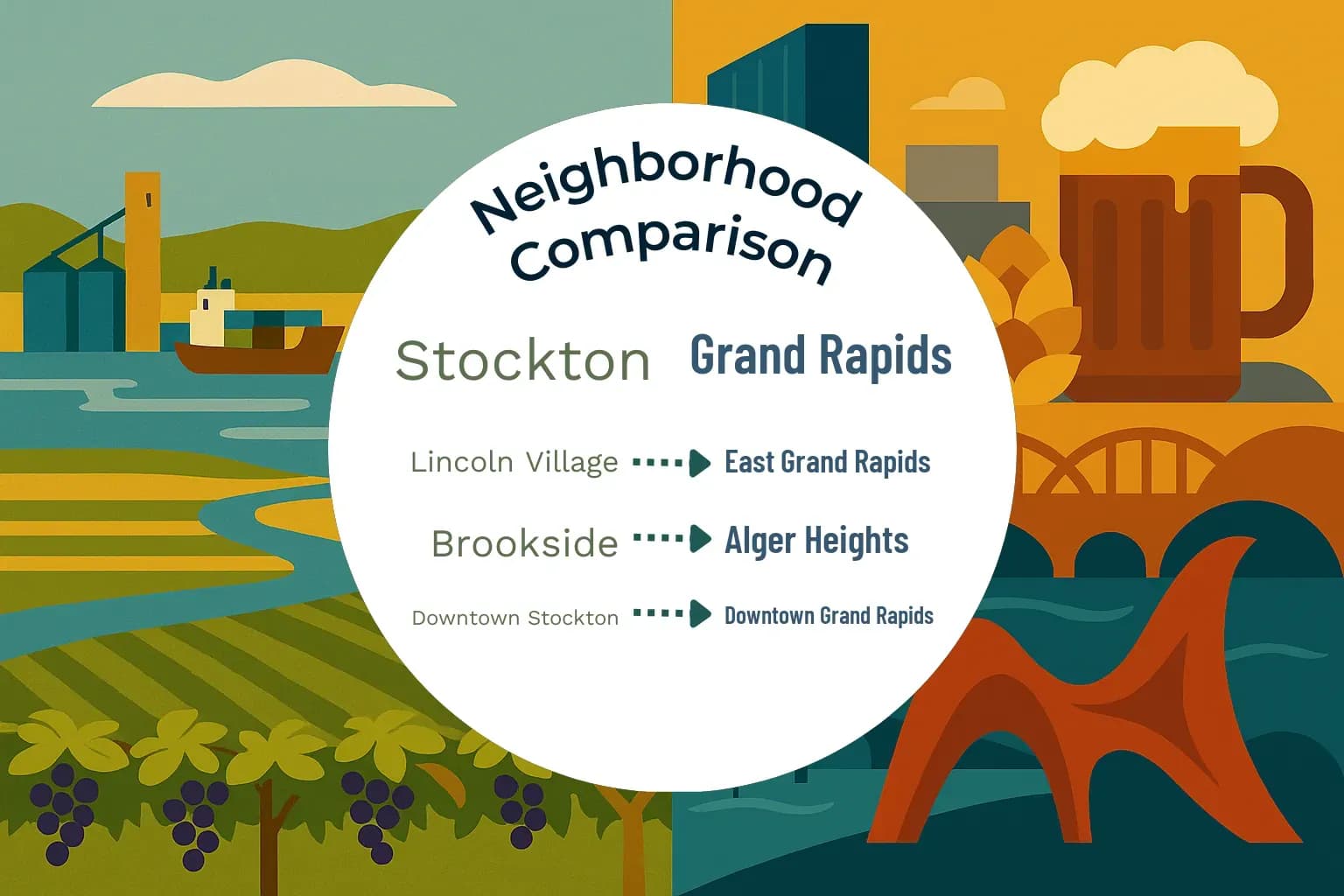 Stockton vs Grand Rapids Neighborhood Comparison