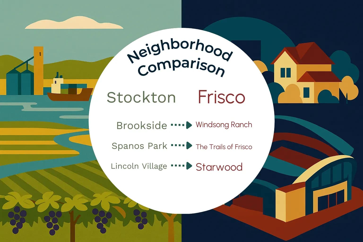 Stockton vs Frisco Neighborhood Comparison