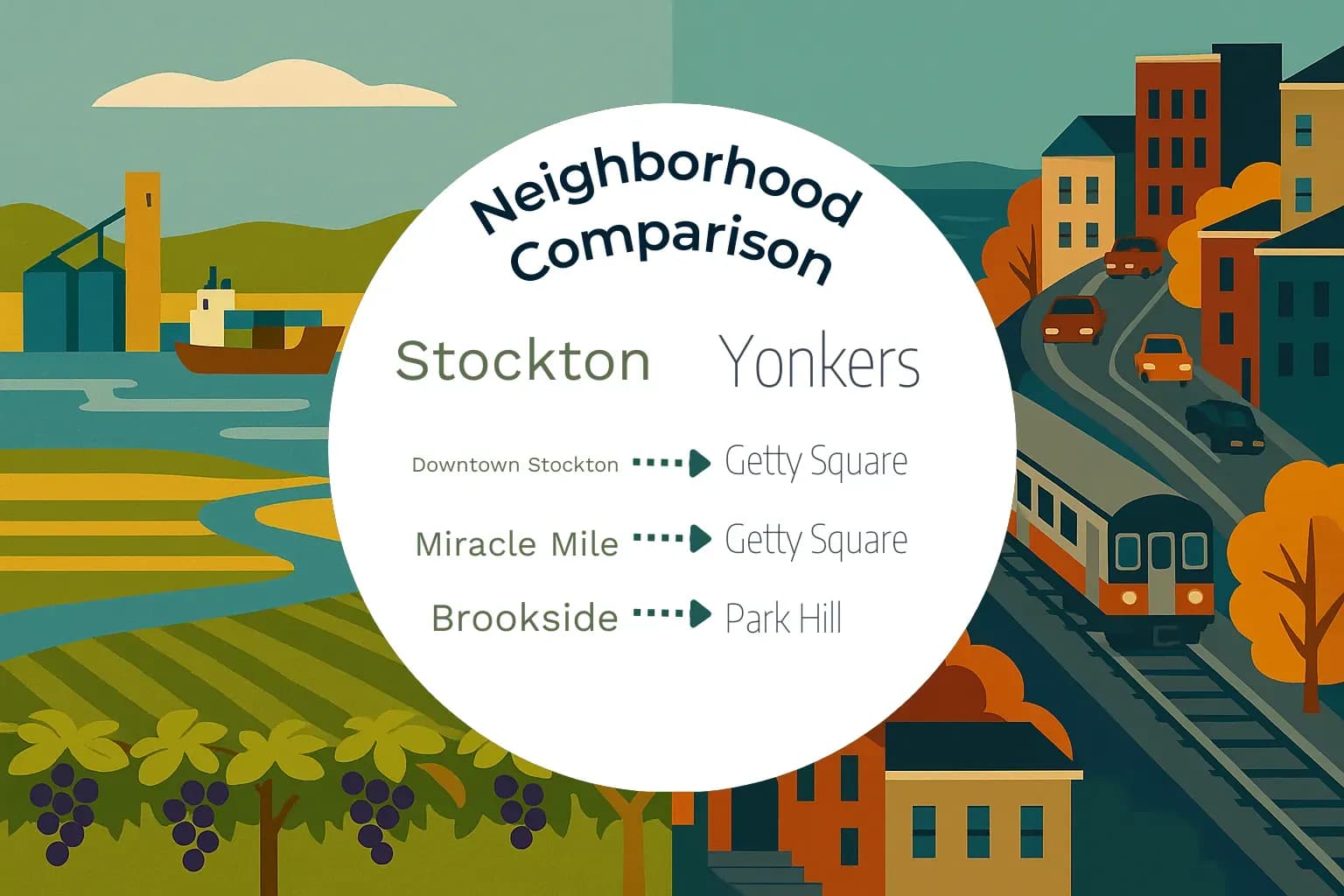 Stockton vs Yonkers Neighborhood Comparison