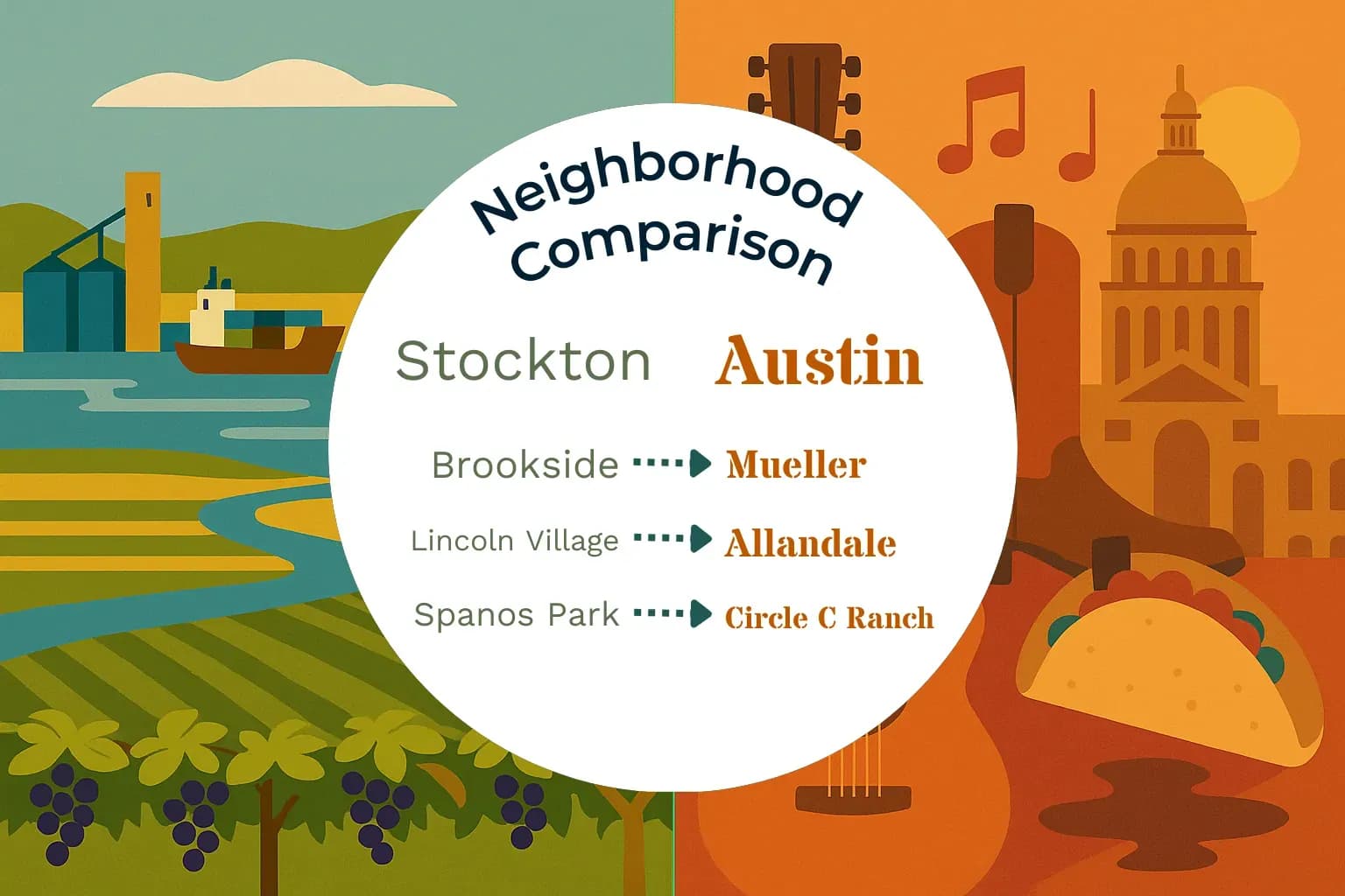 Stockton vs Austin Neighborhood Comparison