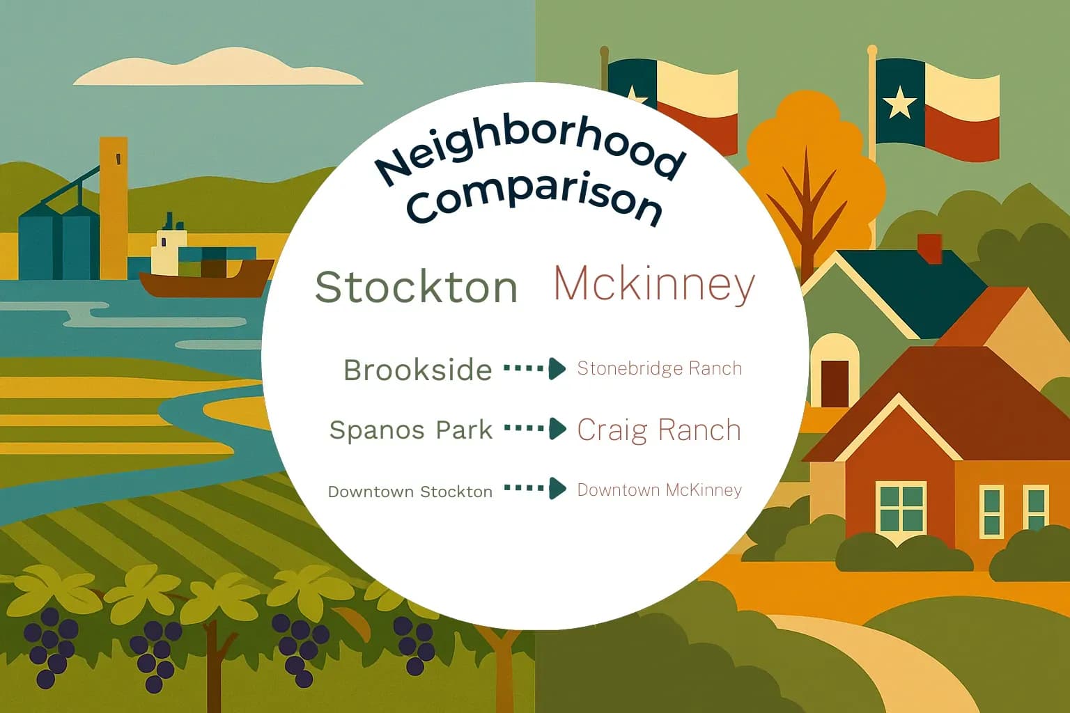 Stockton vs Mckinney Neighborhood Comparison