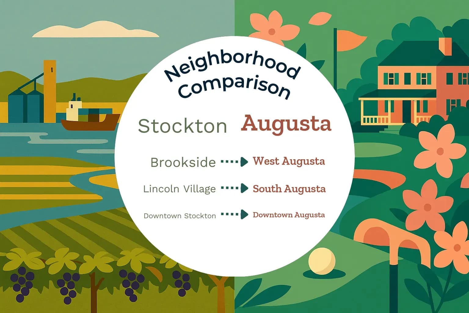 Stockton vs Augusta Neighborhood Comparison