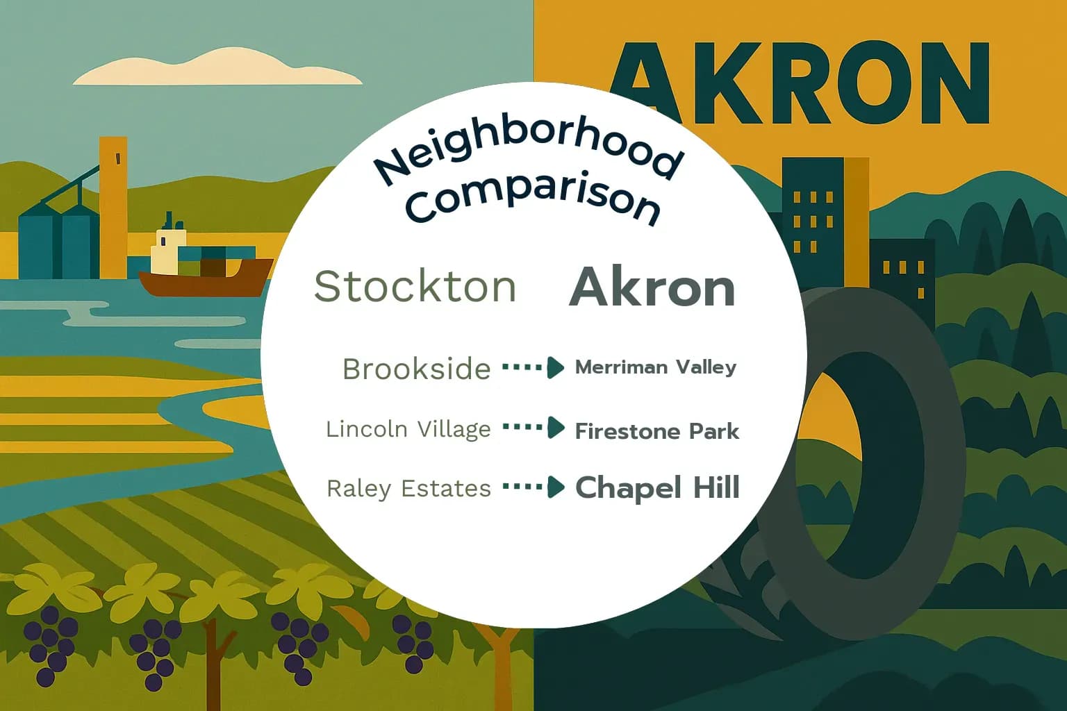 Stockton vs Akron Neighborhood Comparison