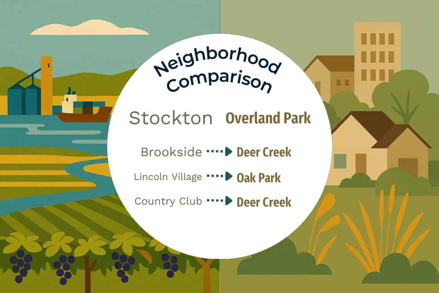 Stockton vs Overland Park Neighborhood Comparison