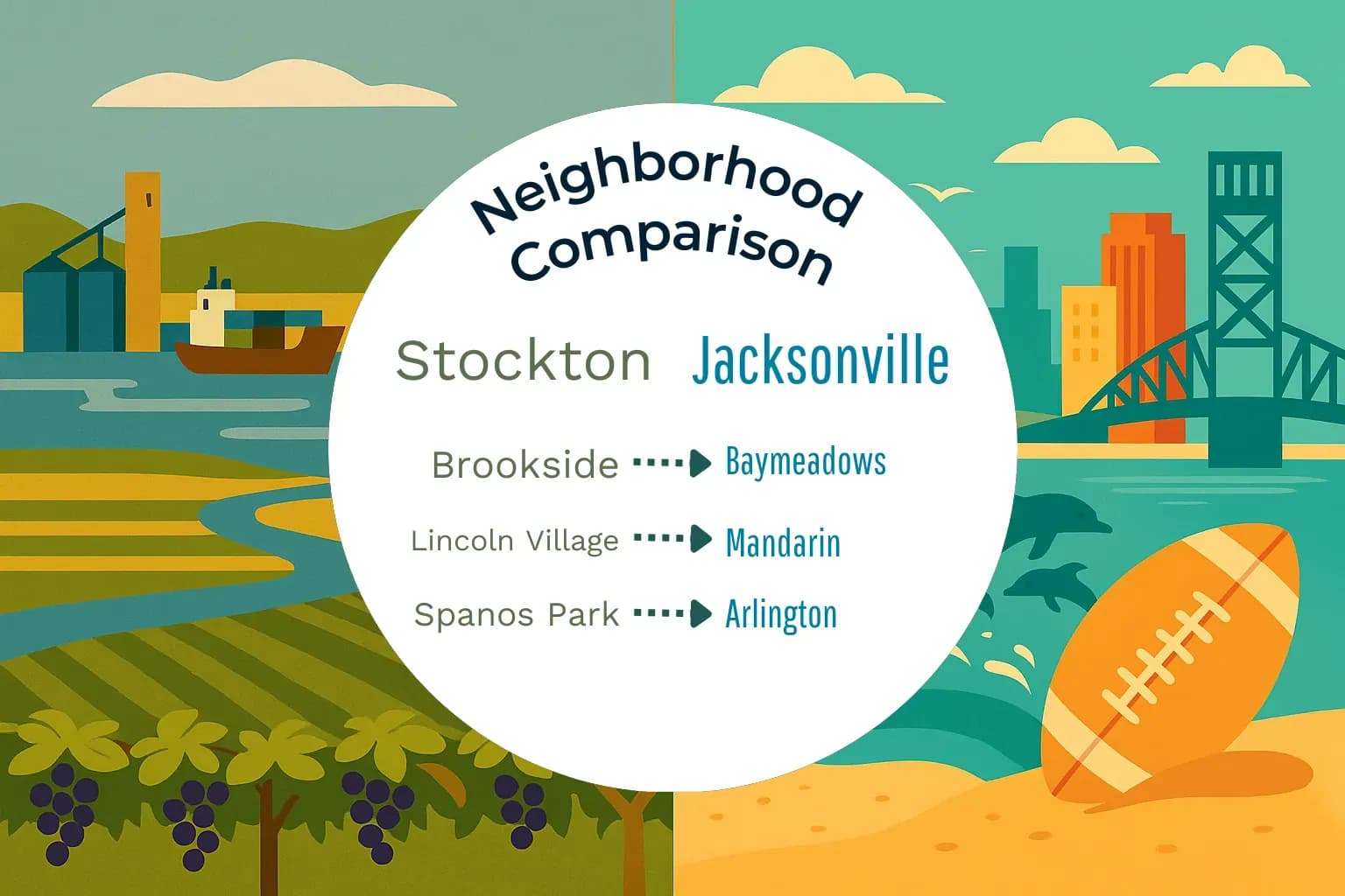 Stockton vs Jacksonville Neighborhood Comparison
