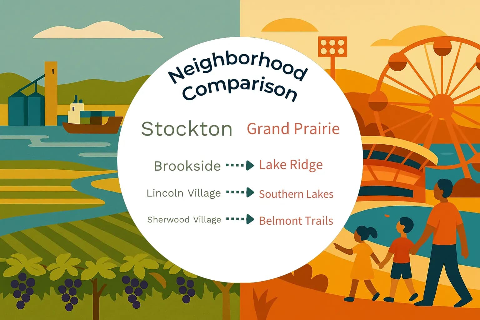 Stockton vs Grand Prairie Neighborhood Comparison