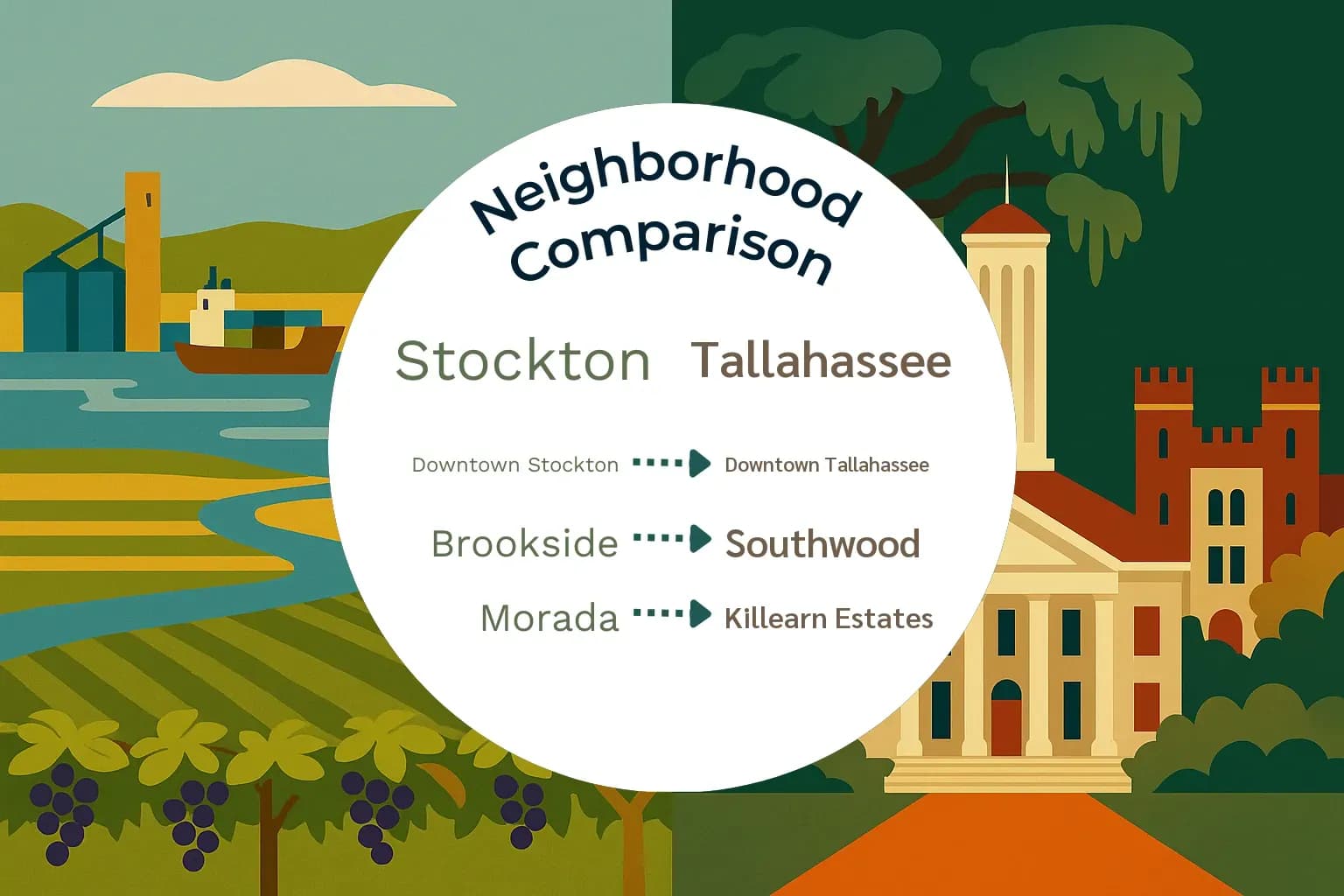 Stockton vs Tallahassee Neighborhood Comparison
