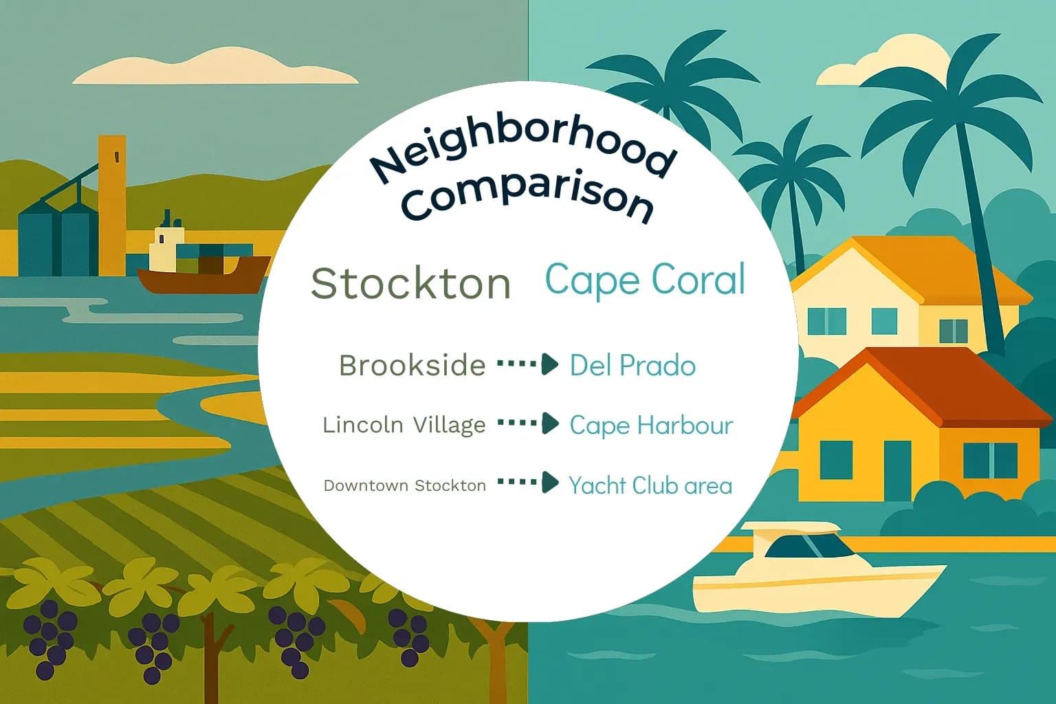 Stockton vs Cape Coral Neighborhood Comparison