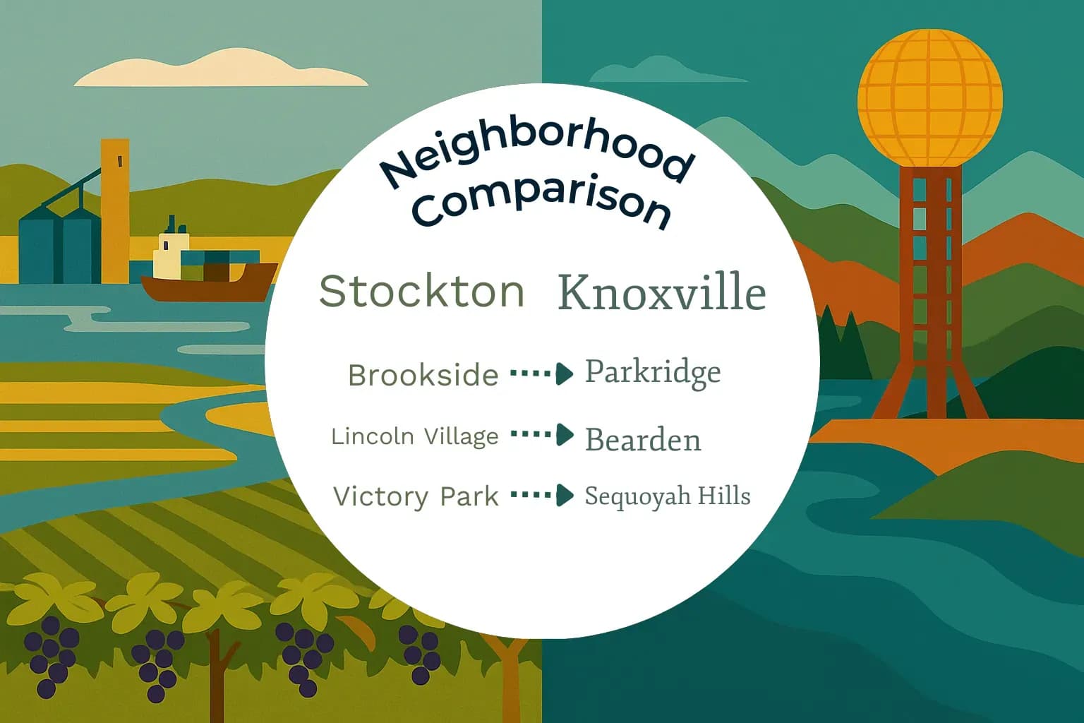 Stockton vs Knoxville Neighborhood Comparison