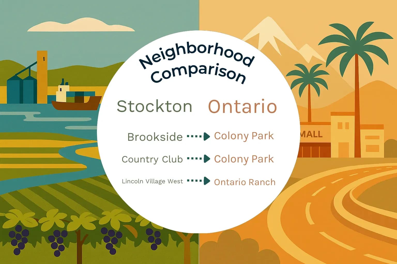 Stockton vs Ontario Neighborhood Comparison