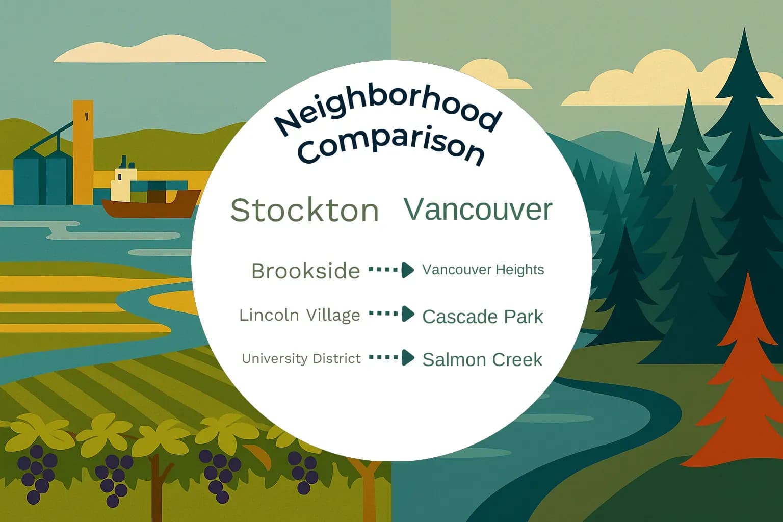 Stockton vs Vancouver Neighborhood Comparison