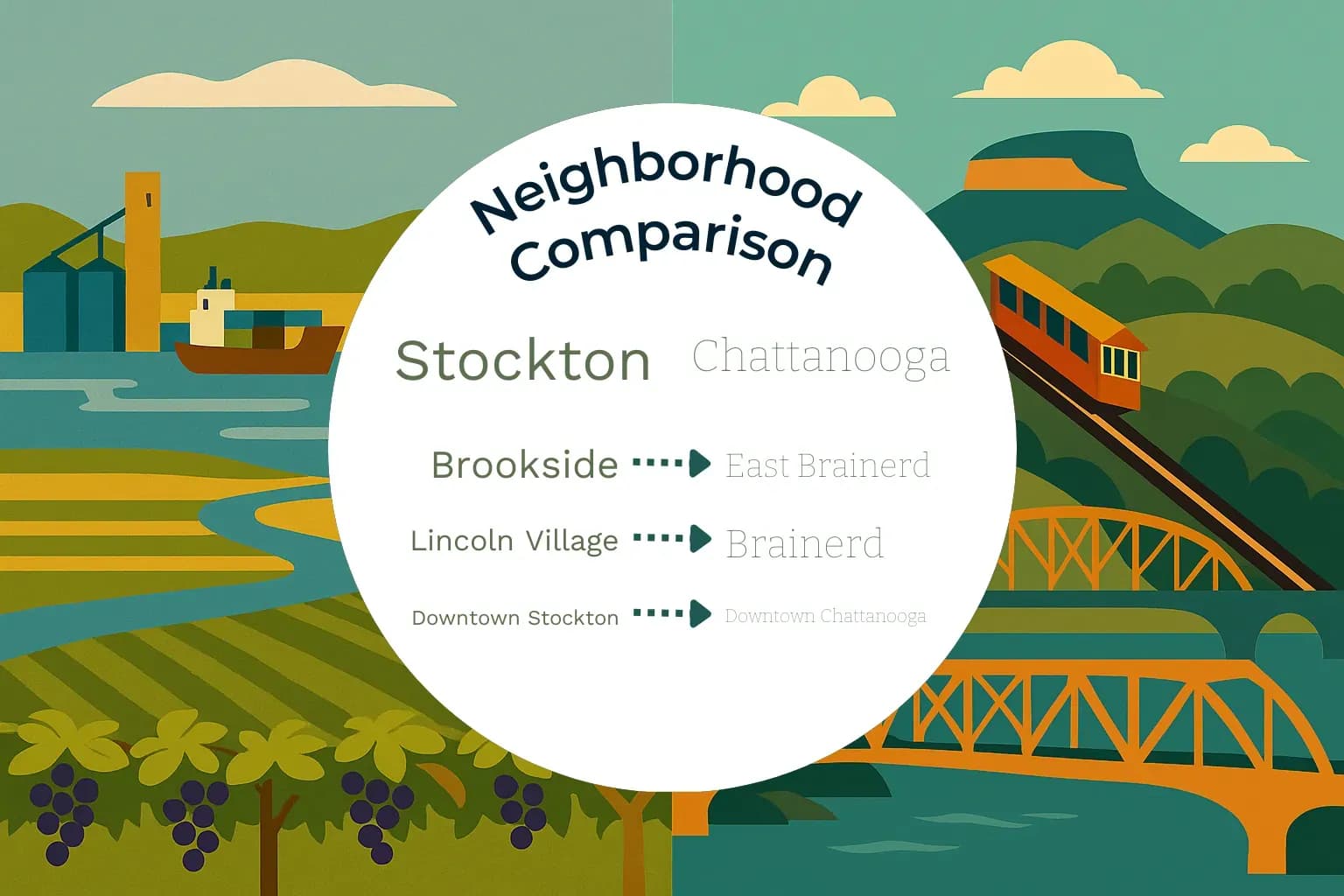 Stockton vs Chattanooga Neighborhood Comparison