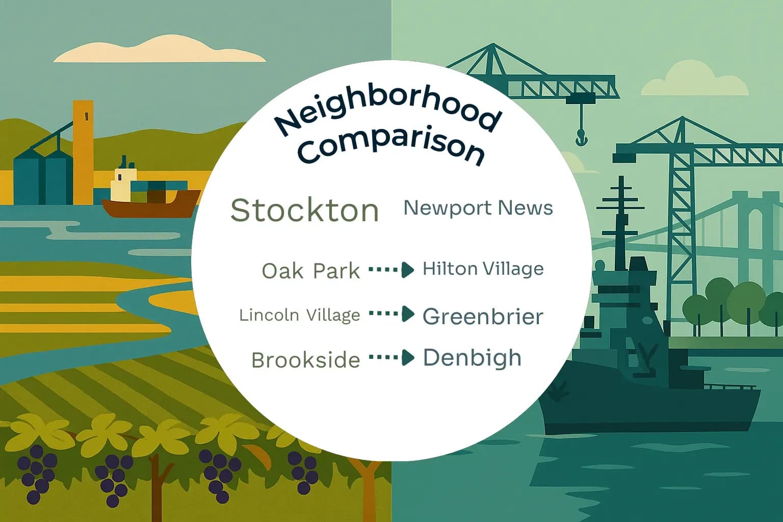 Stockton vs Newport News Neighborhood Comparison