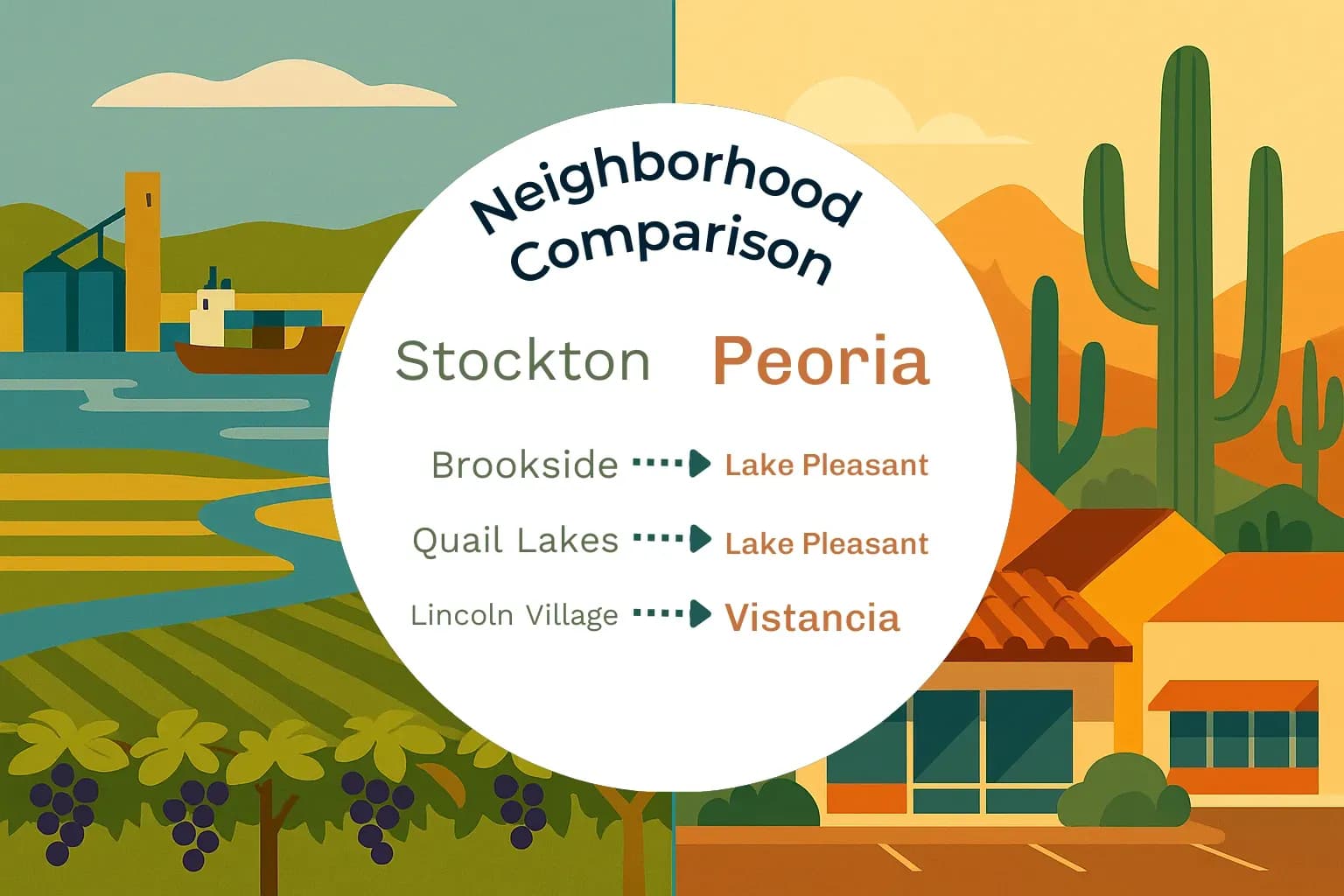 Stockton vs Peoria Neighborhood Comparison