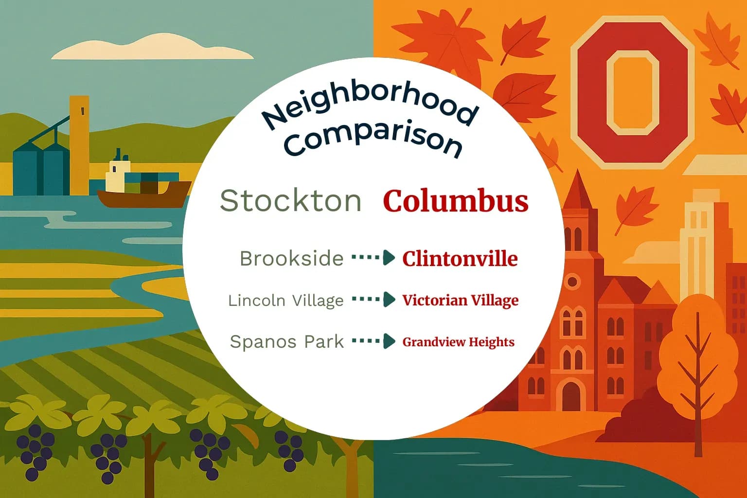Stockton vs Columbus Neighborhood Comparison