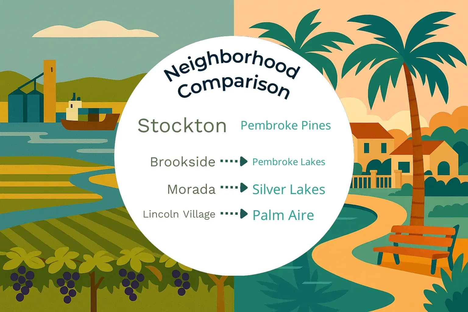 Stockton vs Pembroke Pines Neighborhood Comparison