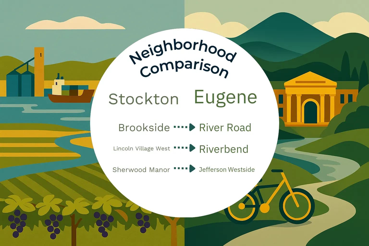 Stockton vs Eugene Neighborhood Comparison