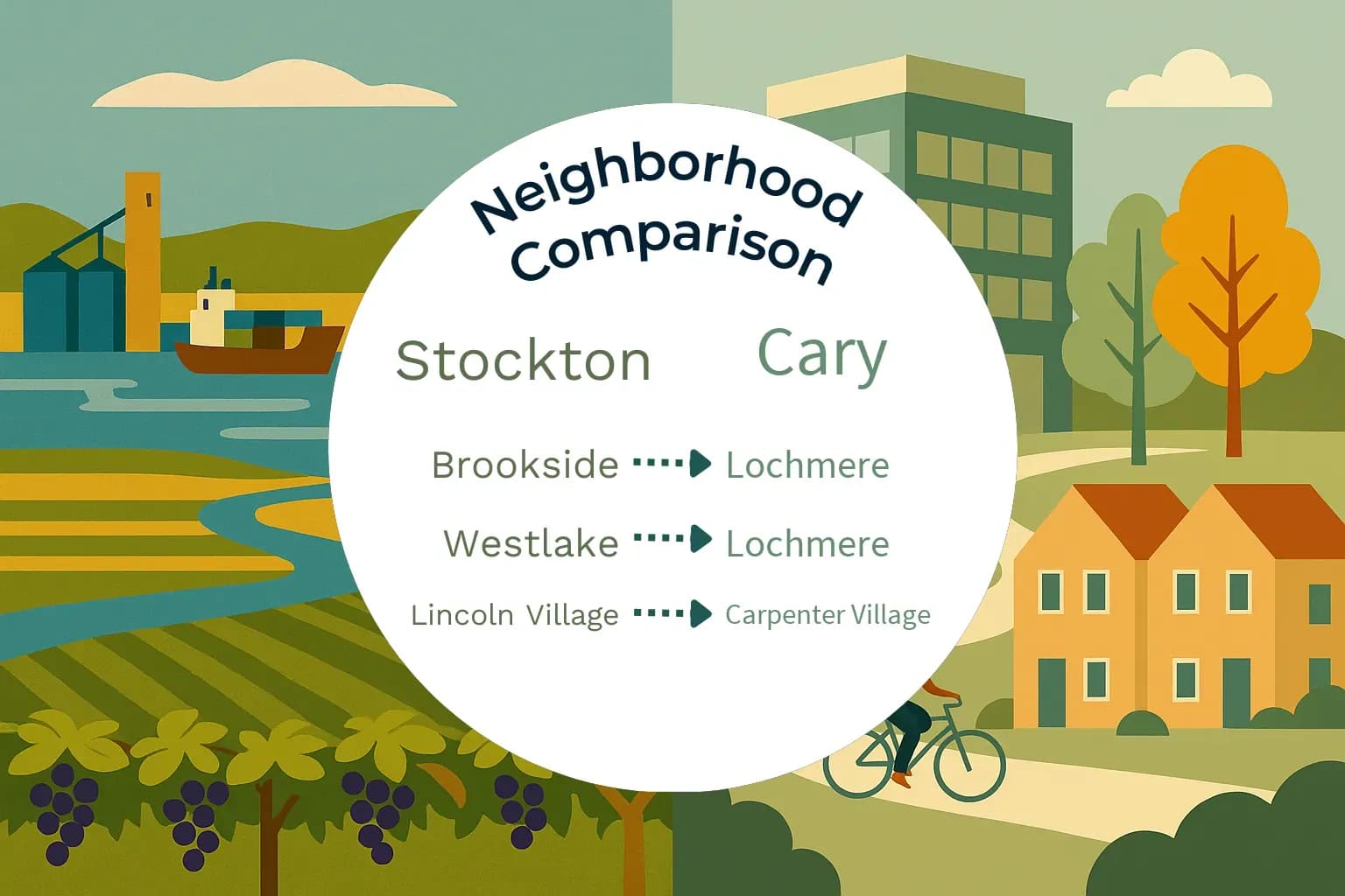 Stockton vs Cary Neighborhood Comparison