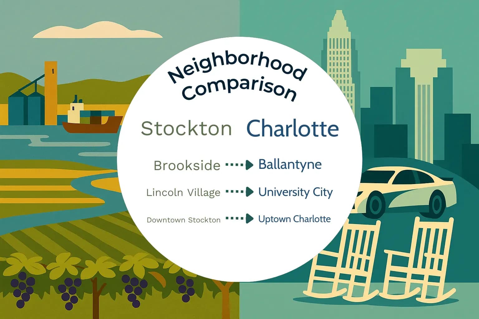 Stockton vs Charlotte Neighborhood Comparison