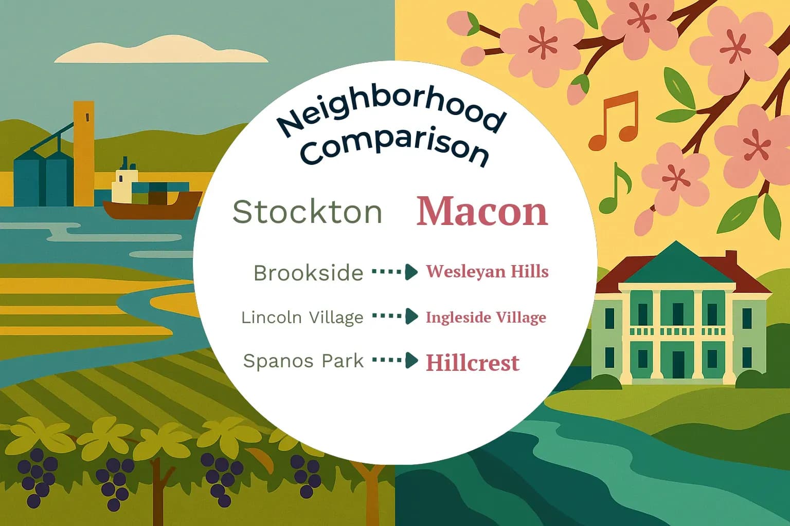 Stockton vs Macon Neighborhood Comparison