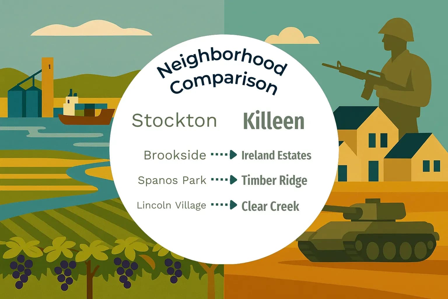Stockton vs Killeen Neighborhood Comparison