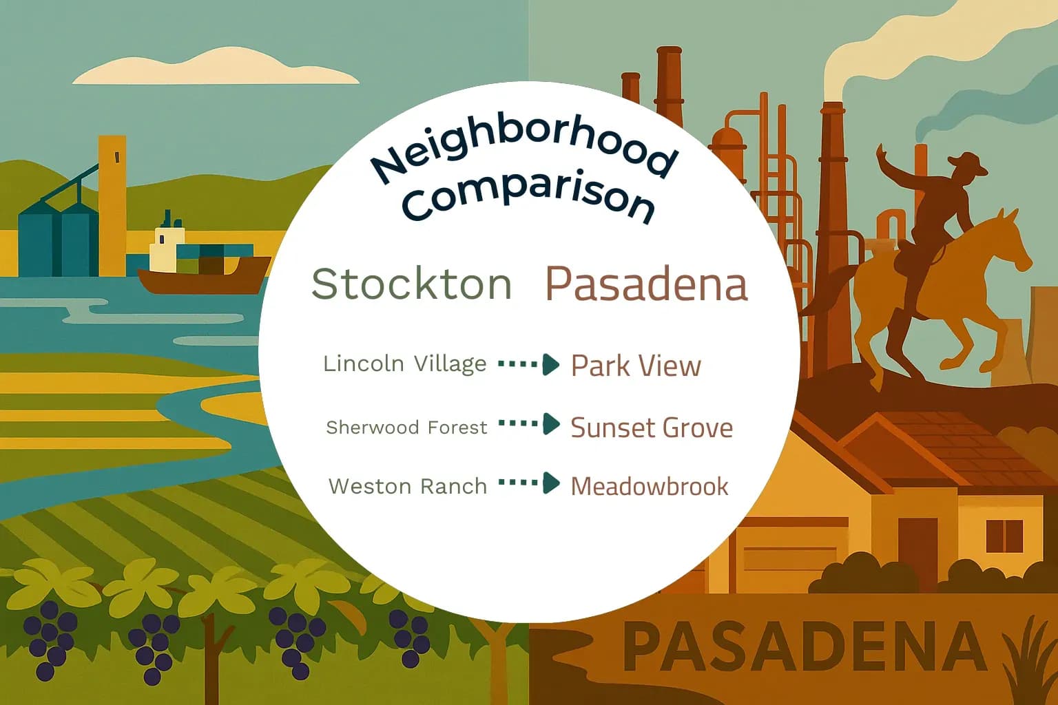 Stockton vs Pasadena Neighborhood Comparison