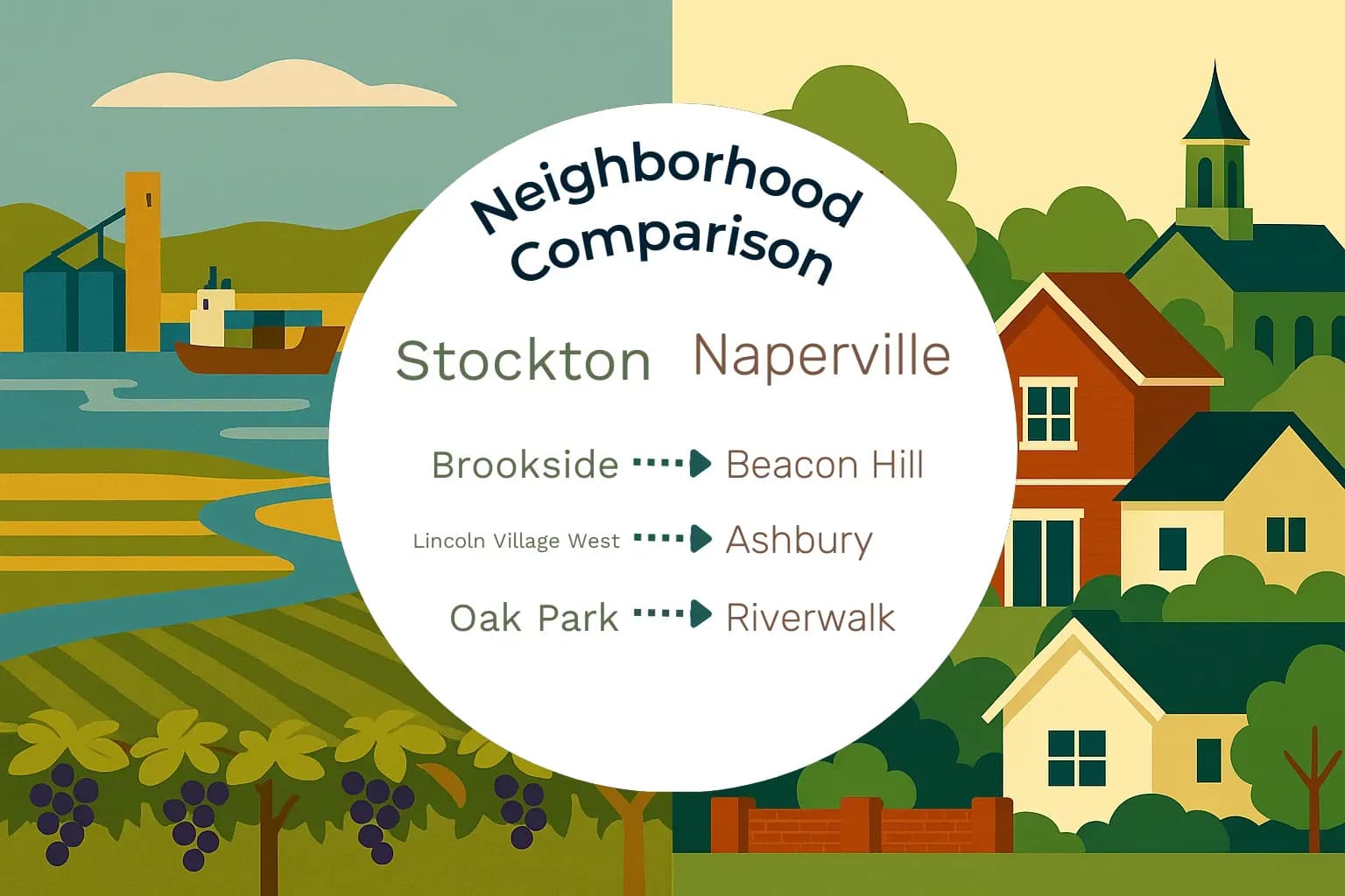 Stockton vs Naperville Neighborhood Comparison