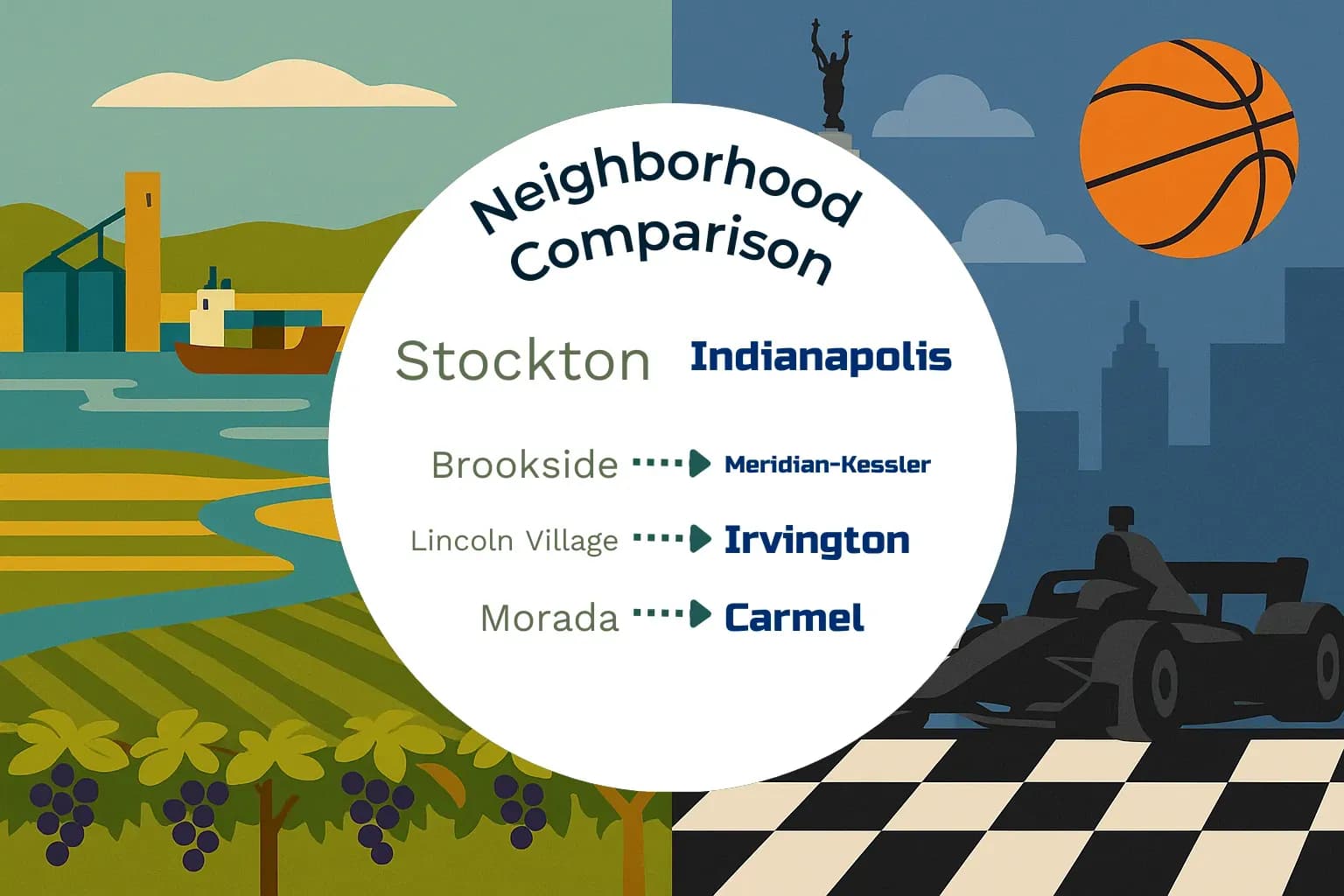 Stockton vs Indianapolis Neighborhood Comparison