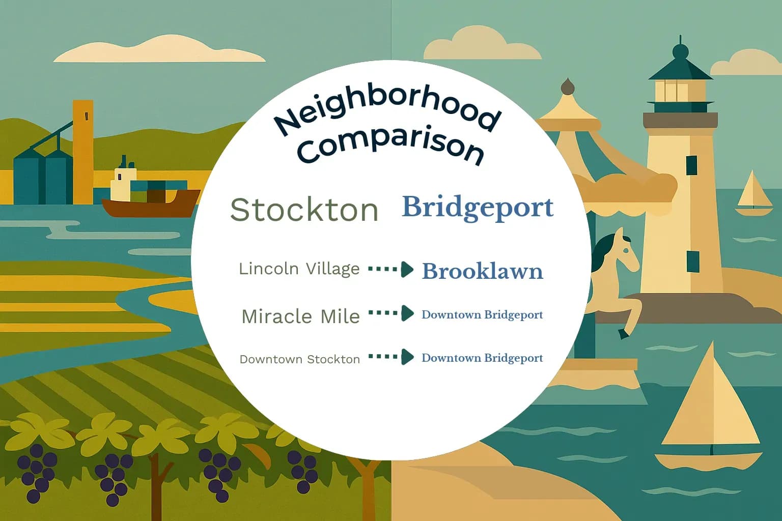 Stockton vs Bridgeport Neighborhood Comparison
