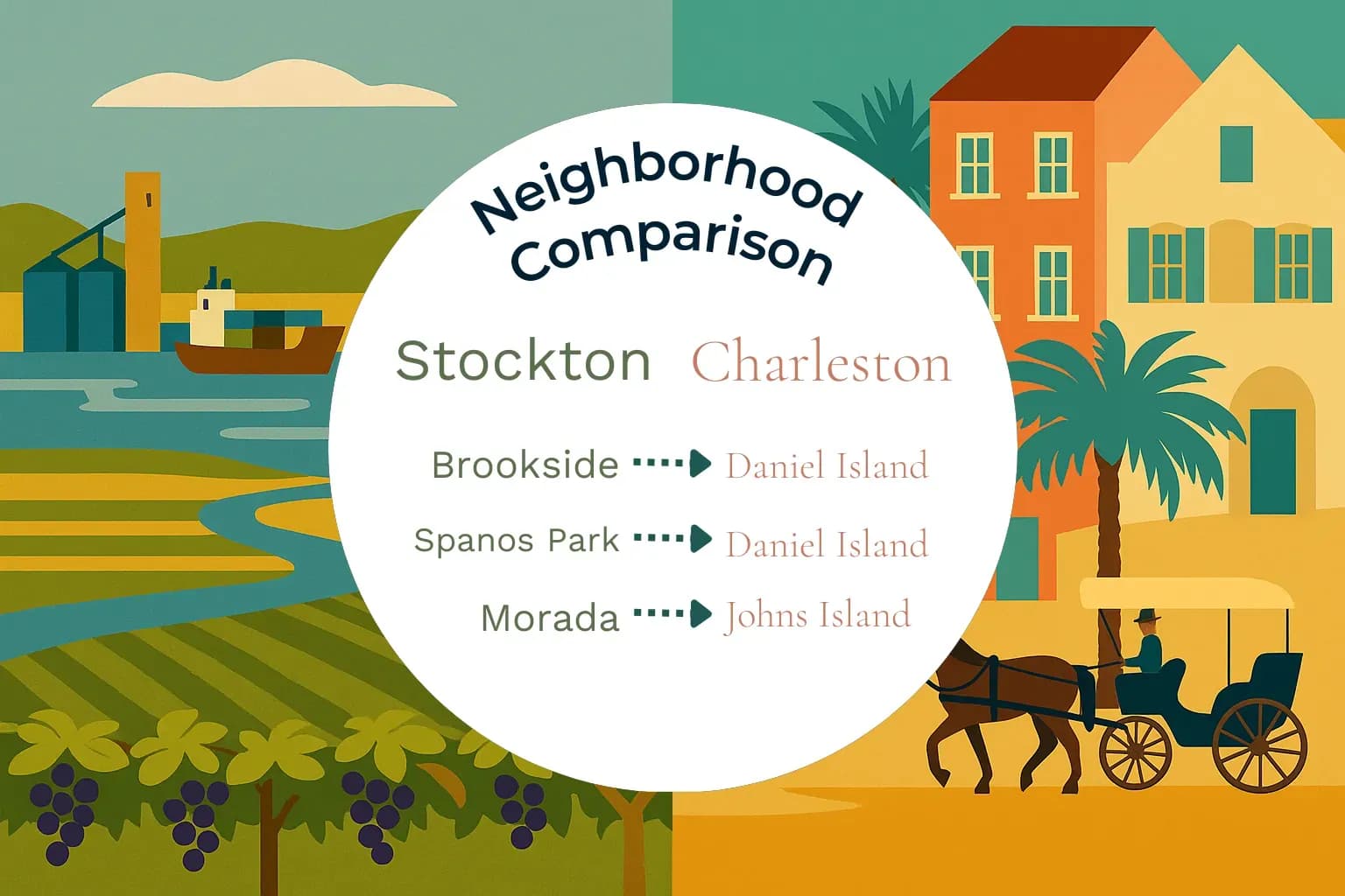 Stockton vs Charleston Neighborhood Comparison