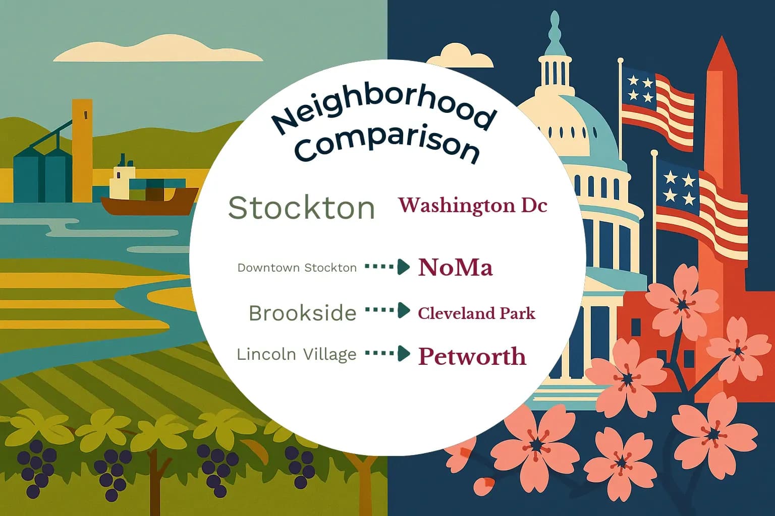 Stockton vs Washington DC Neighborhood Comparison