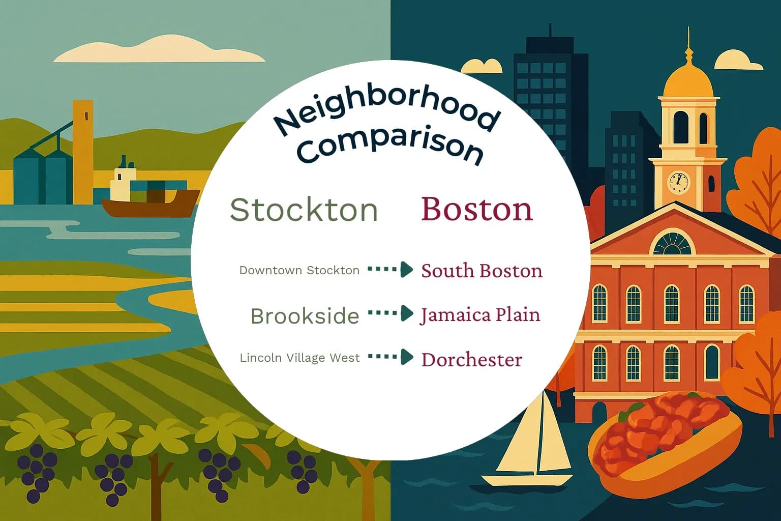 Stockton vs Boston Neighborhood Comparison