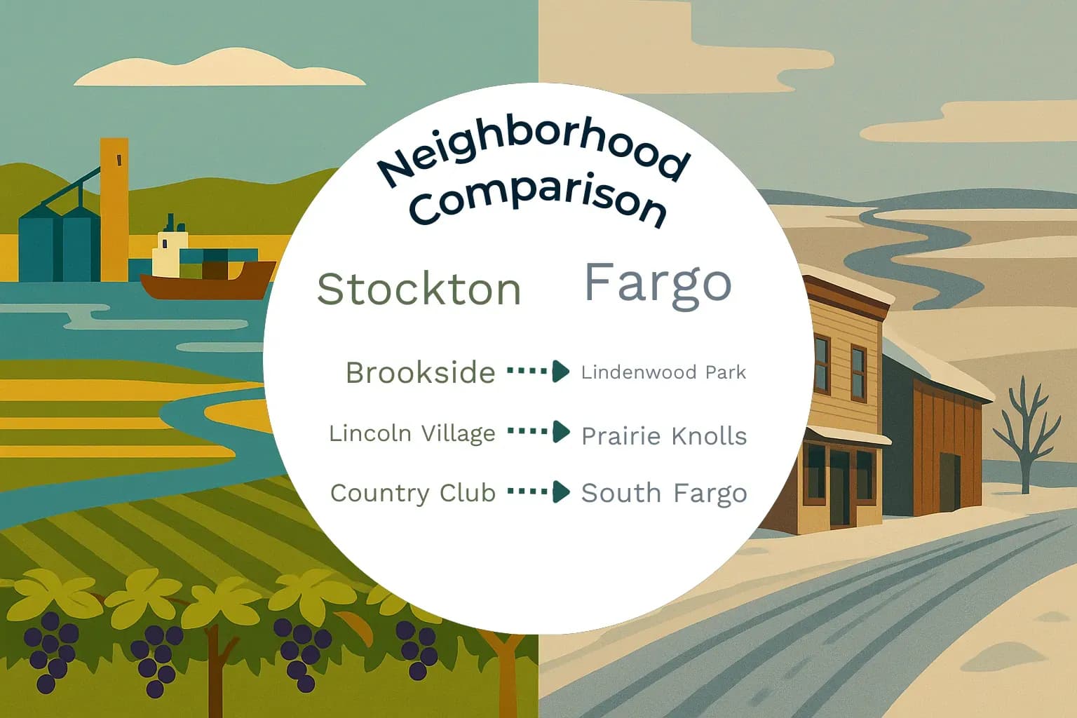 Stockton vs Fargo Neighborhood Comparison