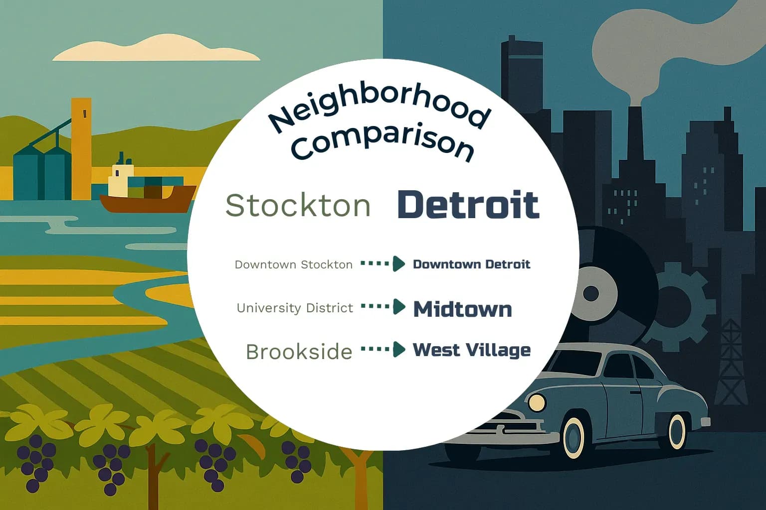 Stockton vs Detroit Neighborhood Comparison