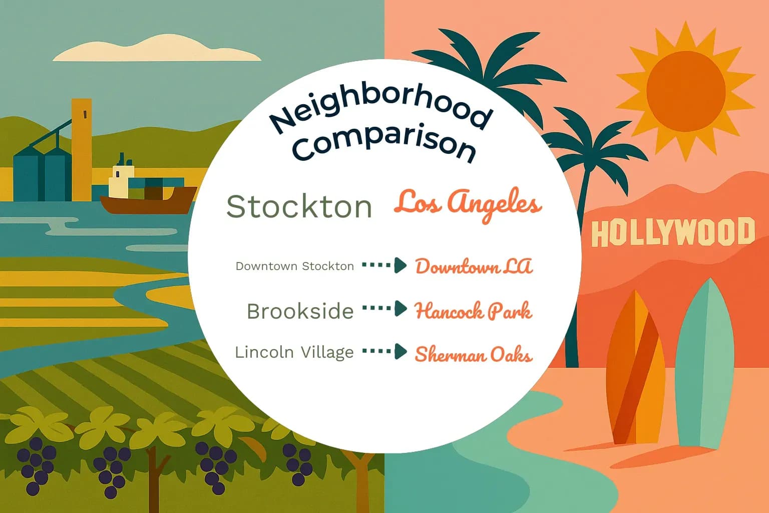 Stockton vs Los Angeles Neighborhood Comparison