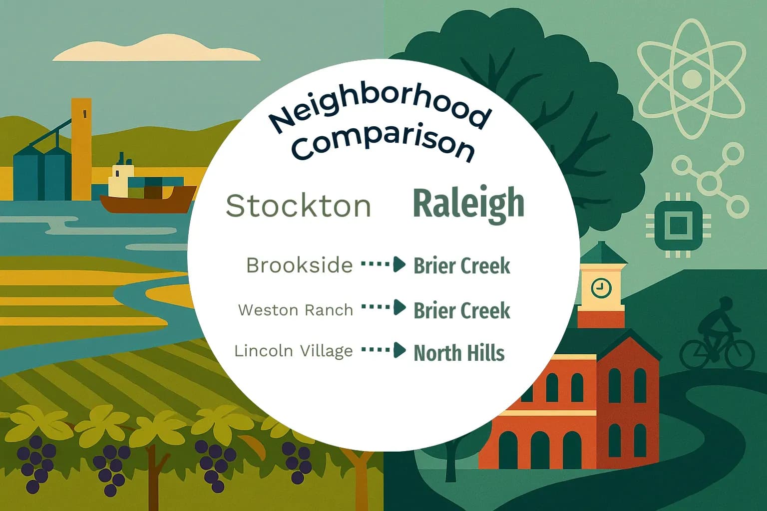 Stockton vs Raleigh Neighborhood Comparison