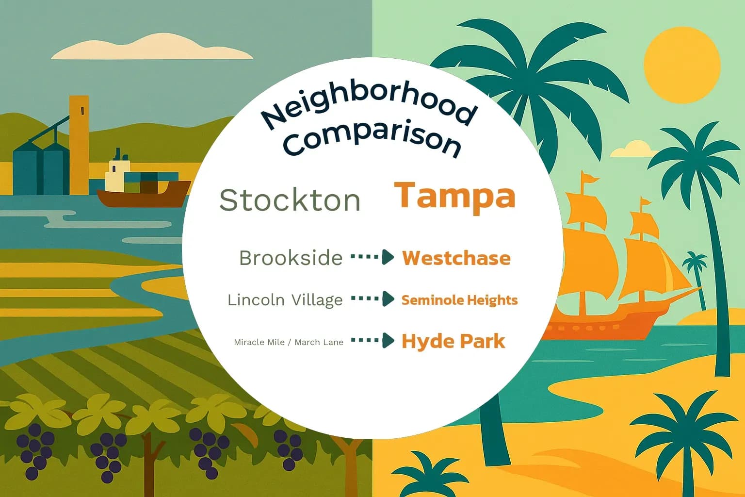 Stockton vs Tampa Neighborhood Comparison