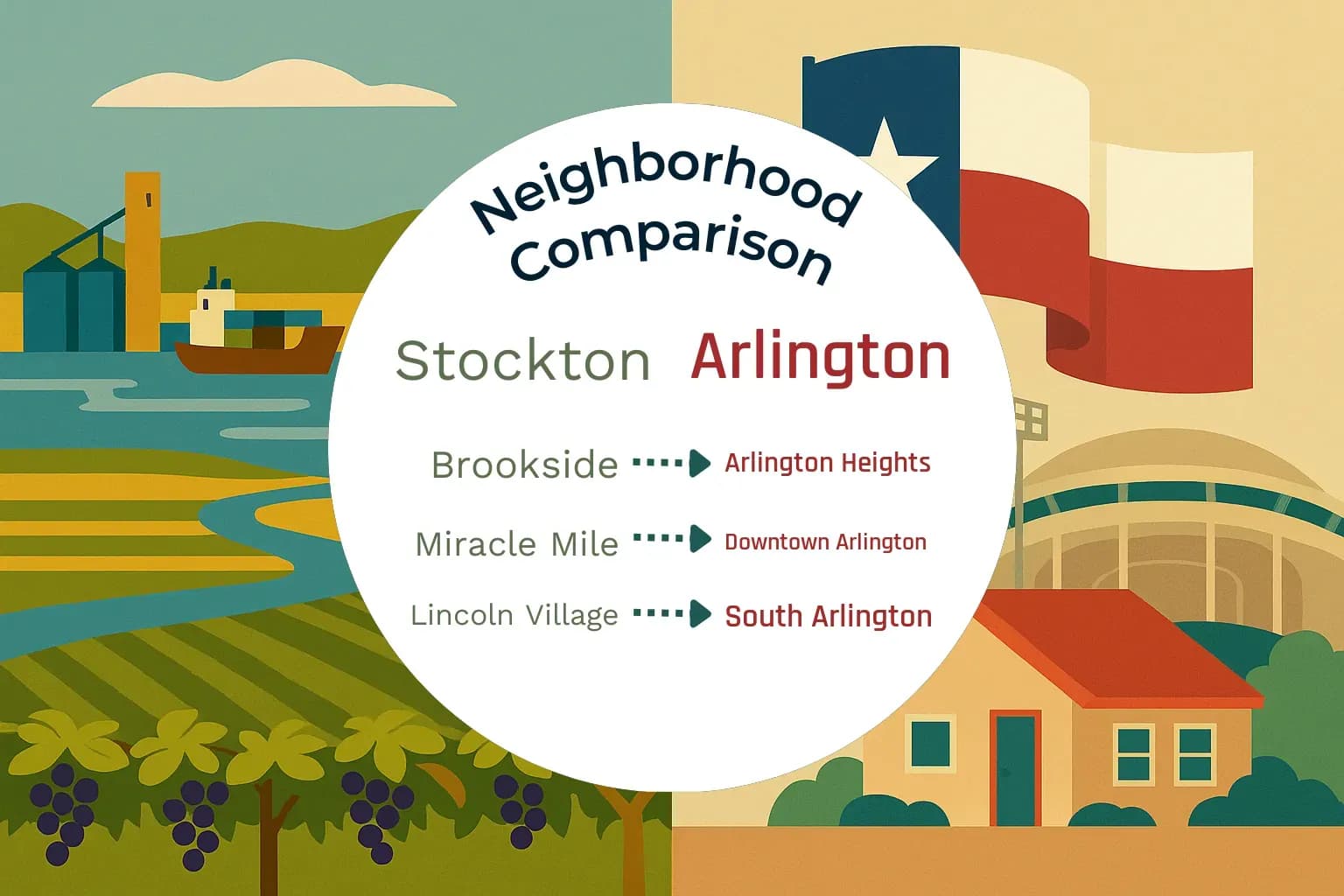 Stockton vs Arlington Neighborhood Comparison