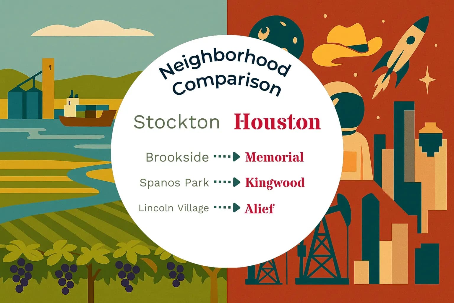 Stockton vs Houston Neighborhood Comparison