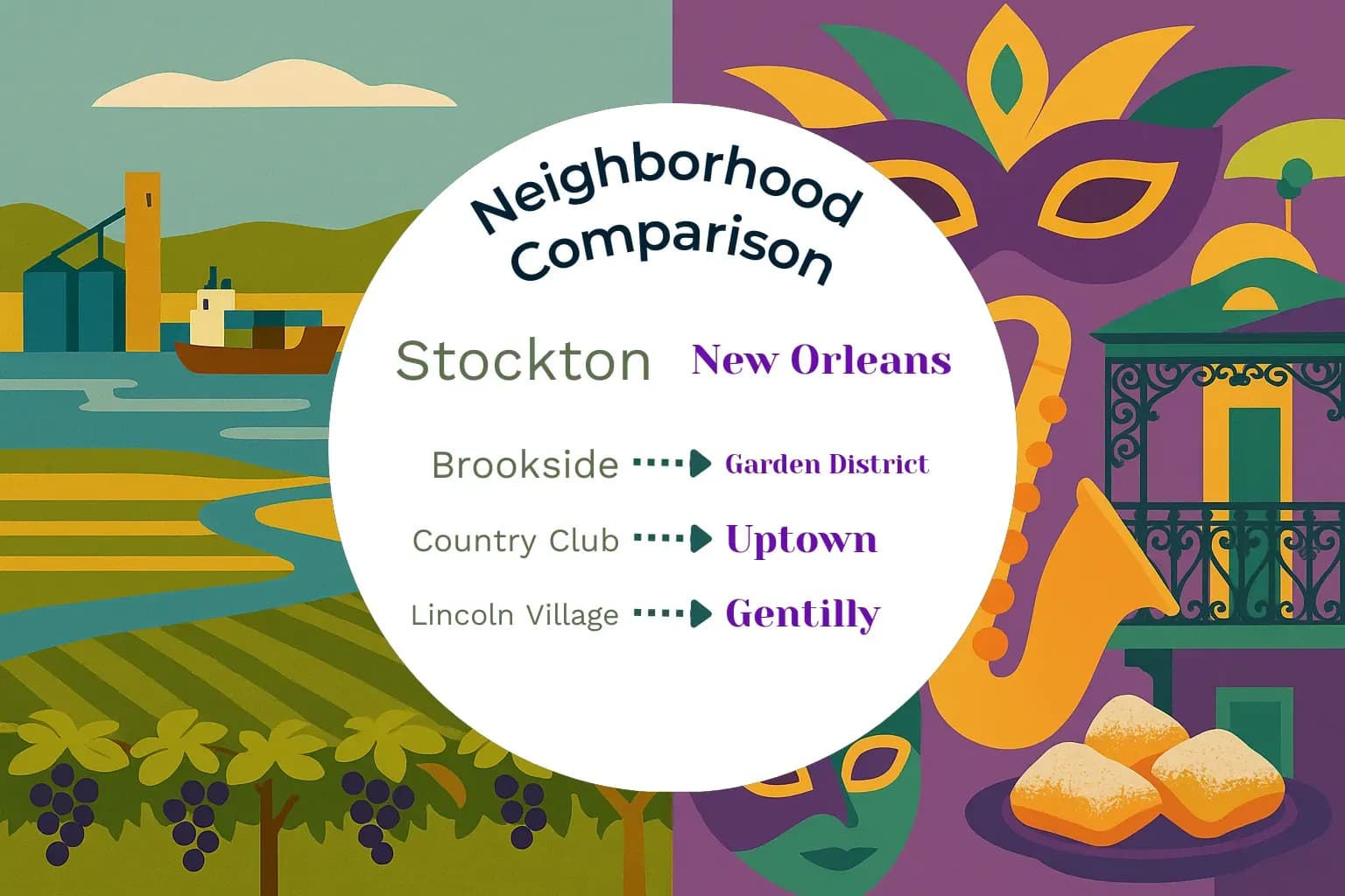 Stockton vs New Orleans Neighborhood Comparison