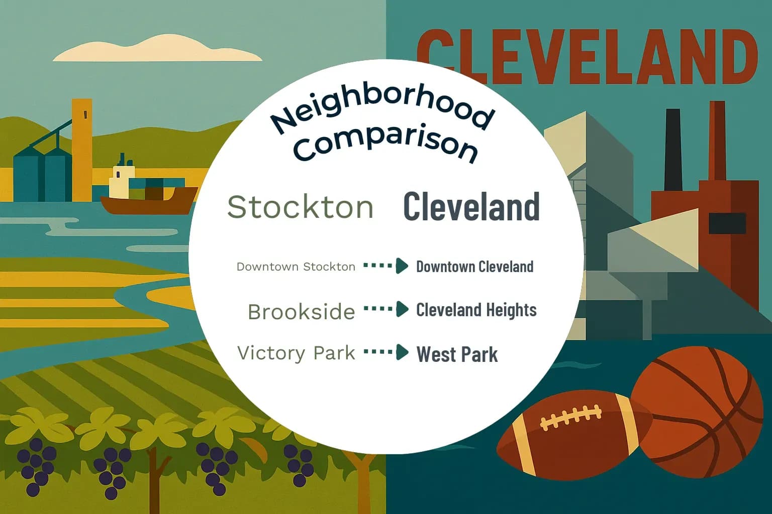 Stockton vs Cleveland Neighborhood Comparison