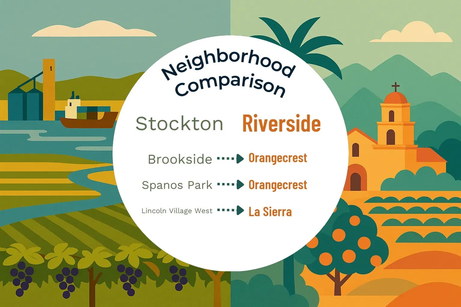 Stockton vs Riverside Neighborhood Comparison