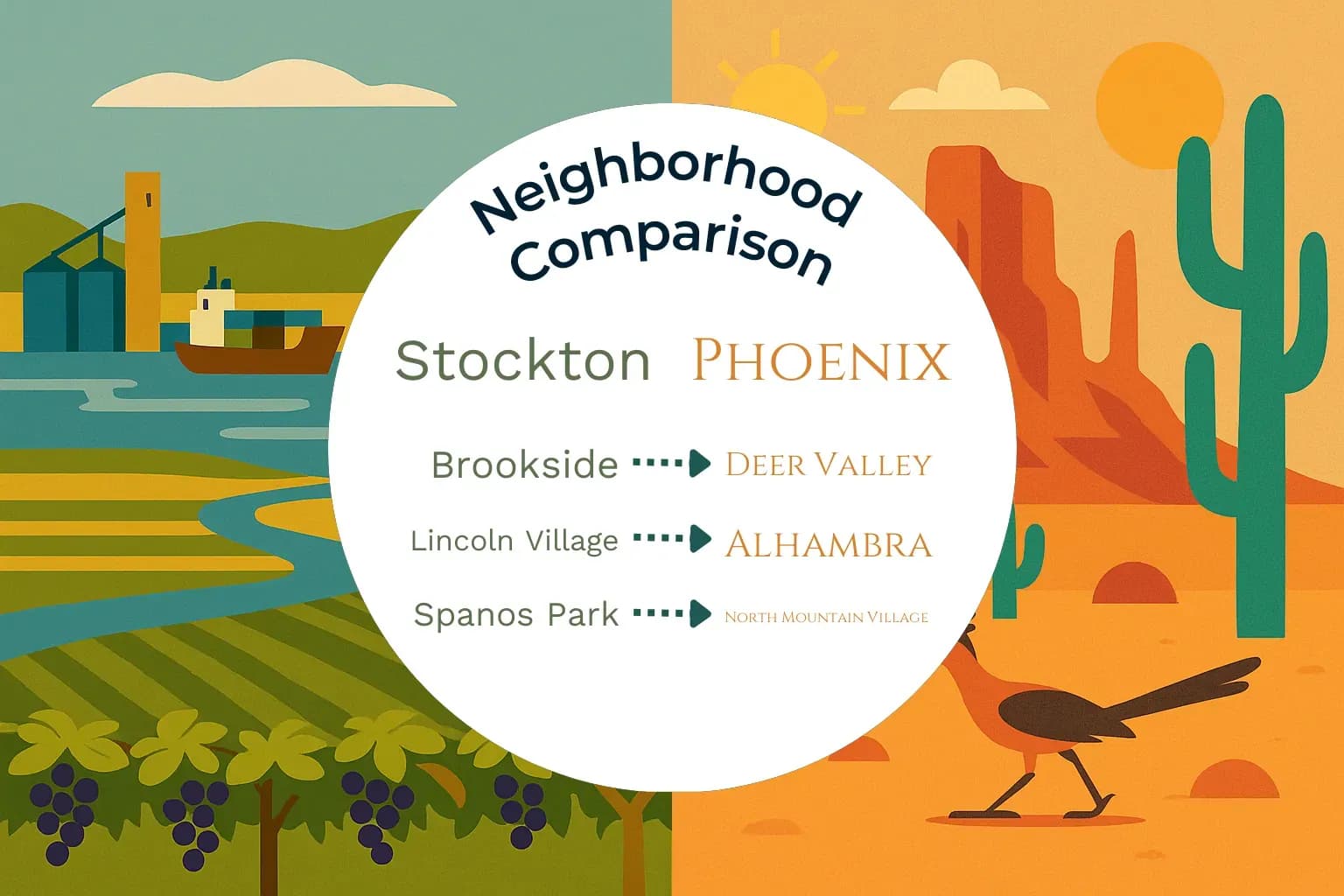 Stockton vs Phoenix Neighborhood Comparison