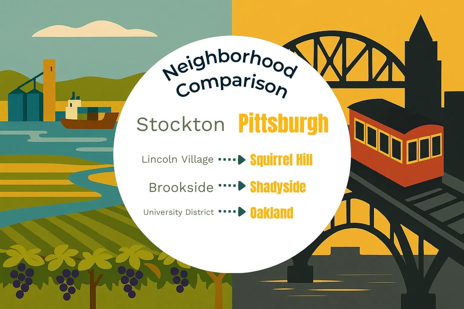 Stockton vs Pittsburgh Neighborhood Comparison