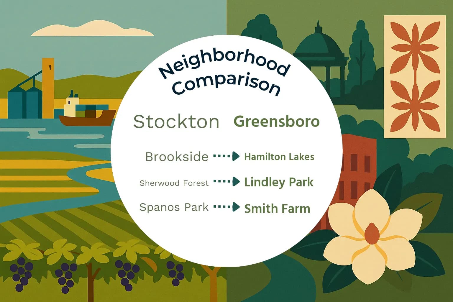 Stockton vs Greensboro Neighborhood Comparison