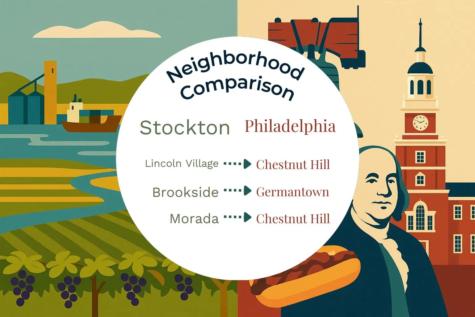 Stockton vs Philadelphia Neighborhood Comparison
