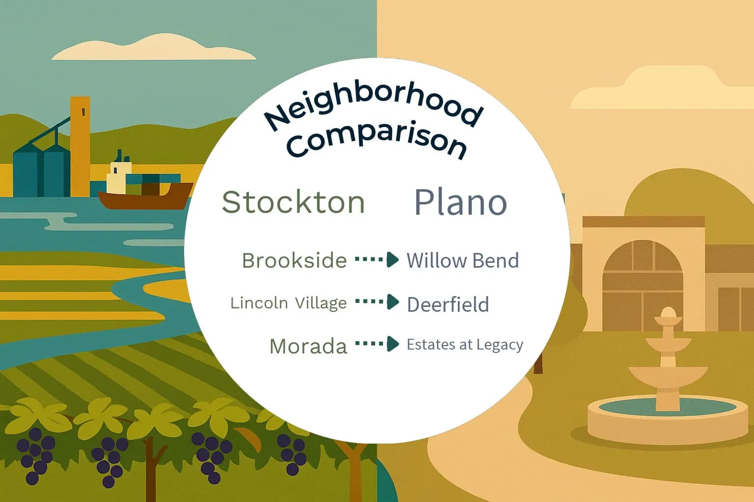 Stockton vs Plano Neighborhood Comparison