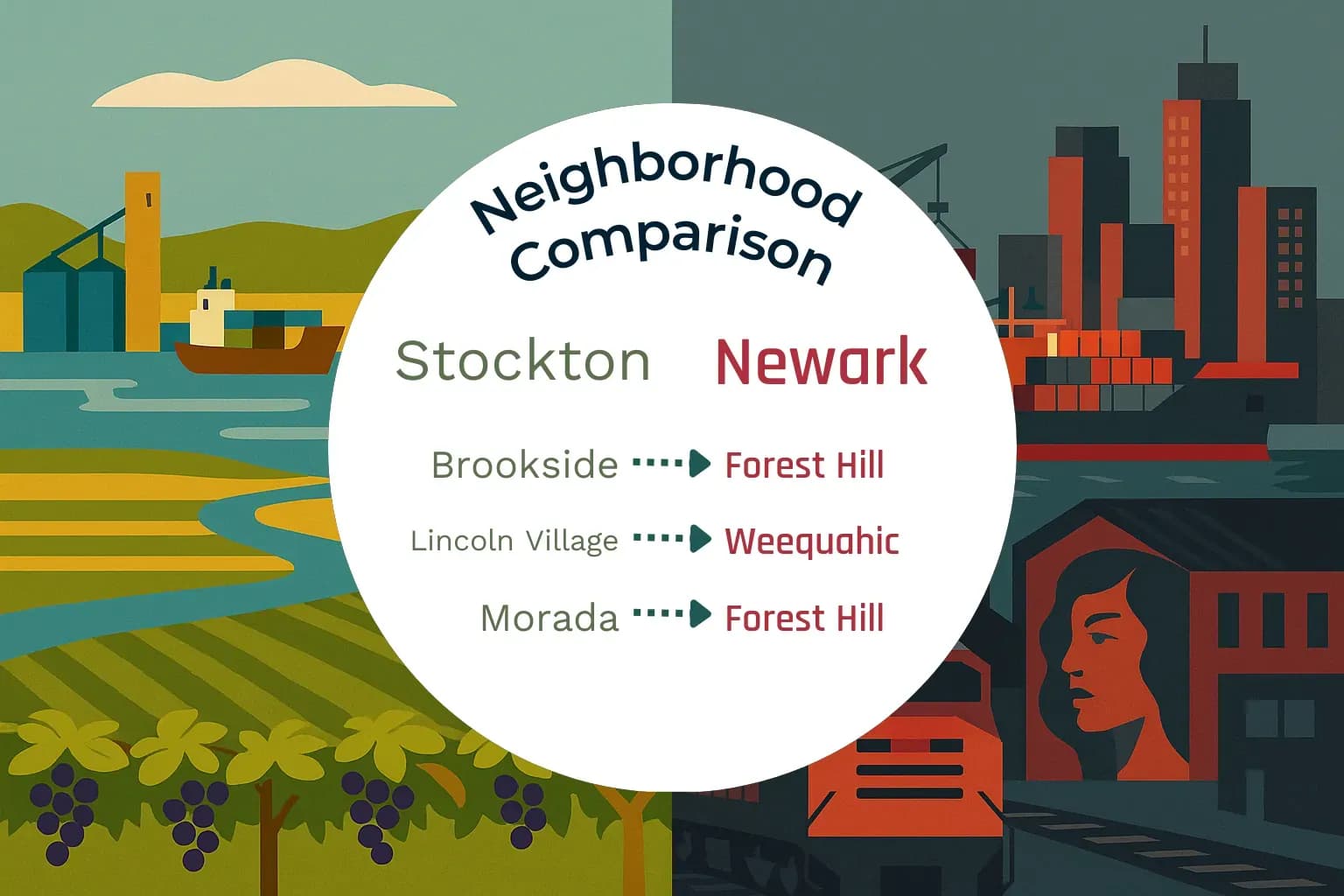 Stockton vs Newark Neighborhood Comparison
