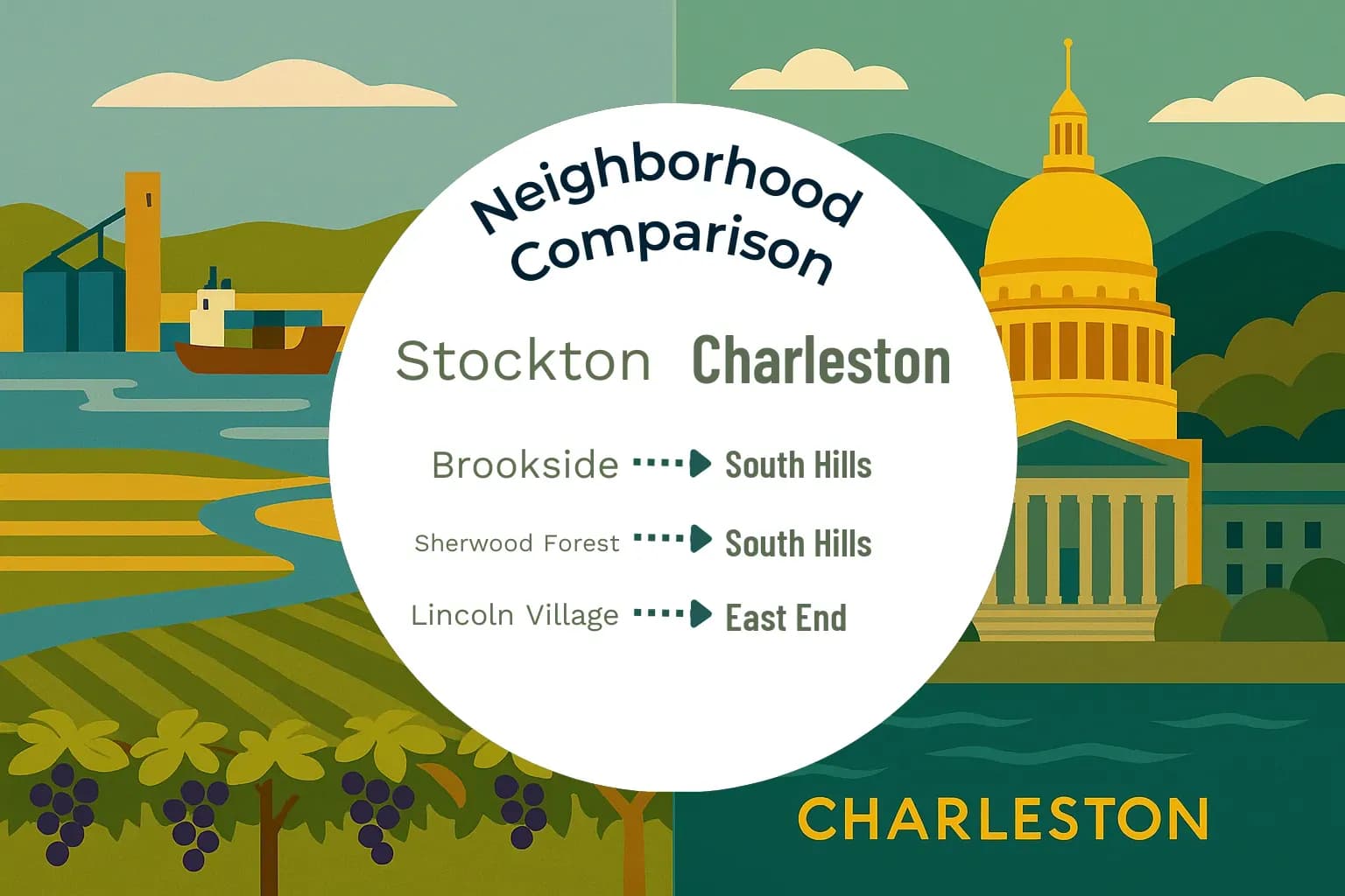 Stockton vs Charleston Neighborhood Comparison